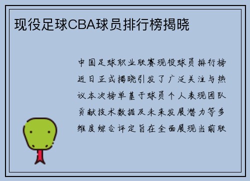 现役足球CBA球员排行榜揭晓